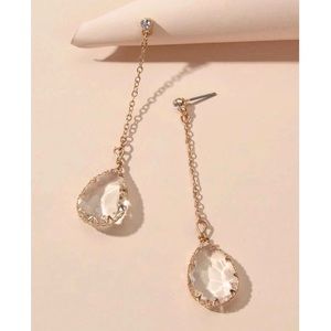 Water Drop Chain Stud Earrings